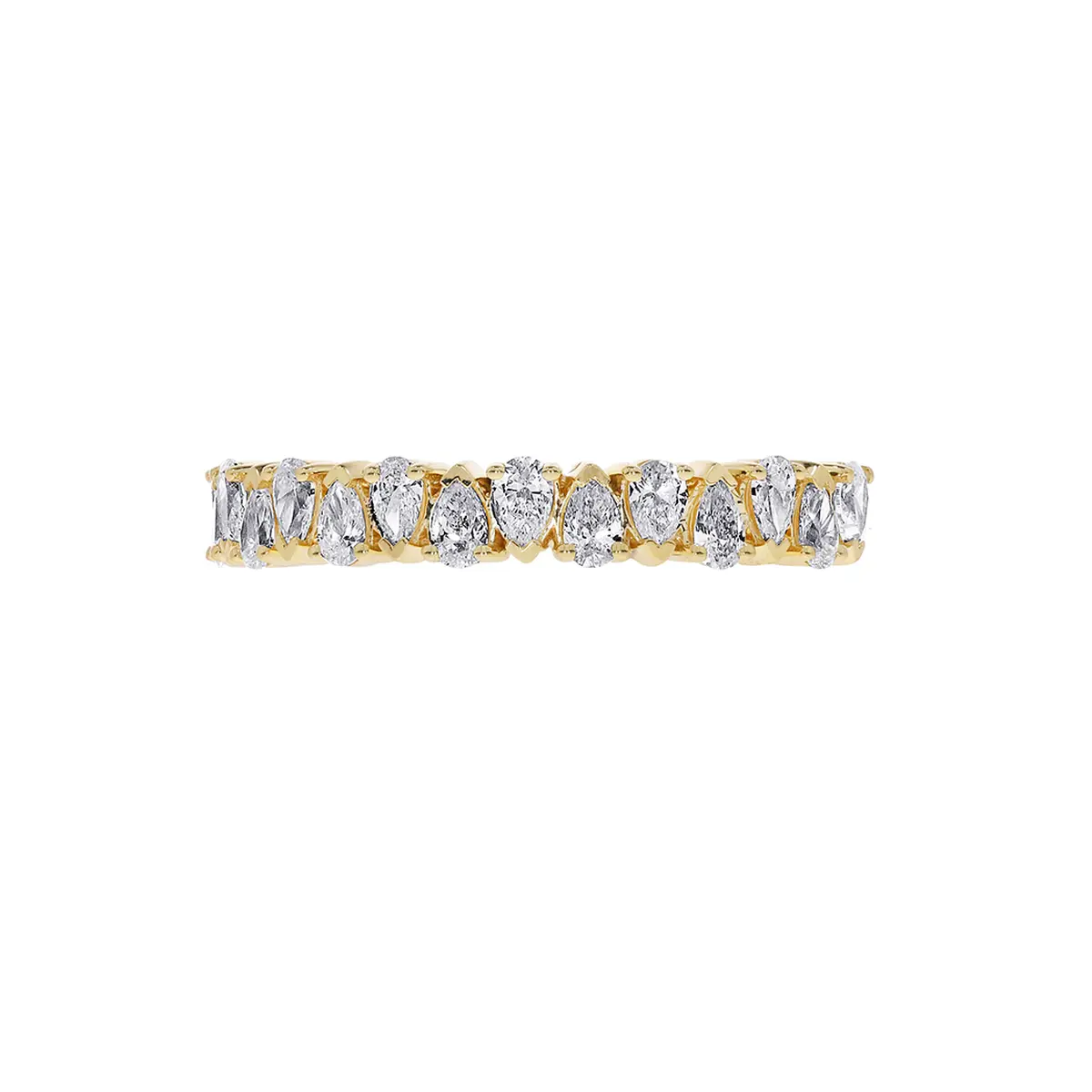 Pear  Brilliant Diamond Half Eternity Ring LR12835A3.0X2.0